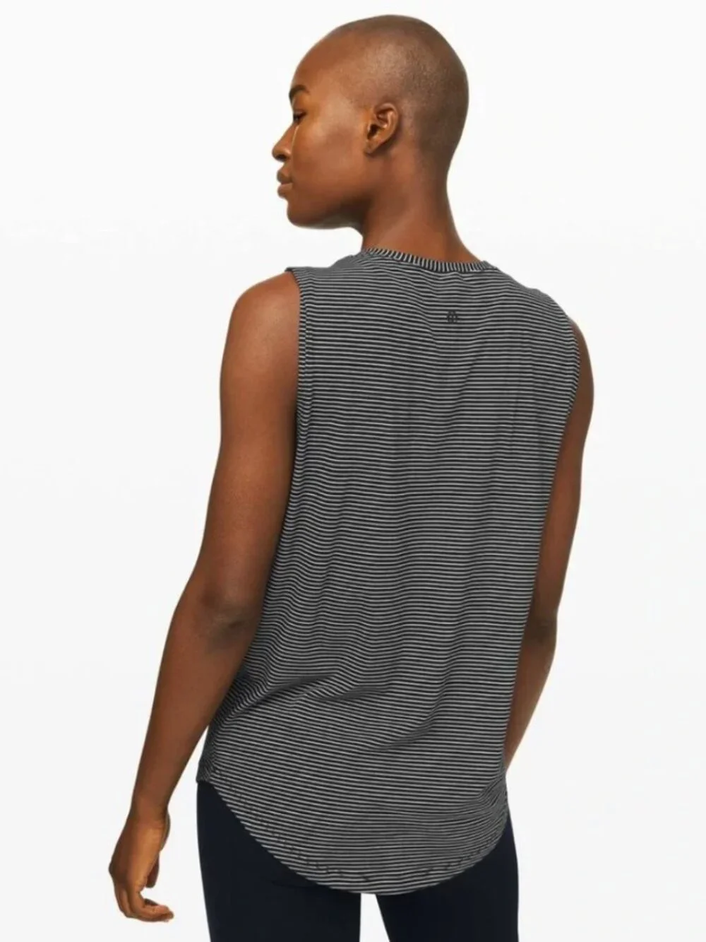 Lululemon Brunswick Tank Top / Sz 8 / Black + White Striped - Picture 4 of 8